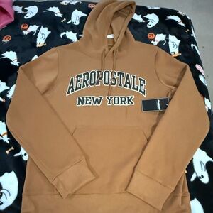Aeropostale Men’s Brown Brand Graphic Hoodie, New with tags, Sz L